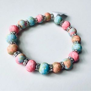 VivaBeads Chunky Handmade Beads Stretch Bracelet NWT